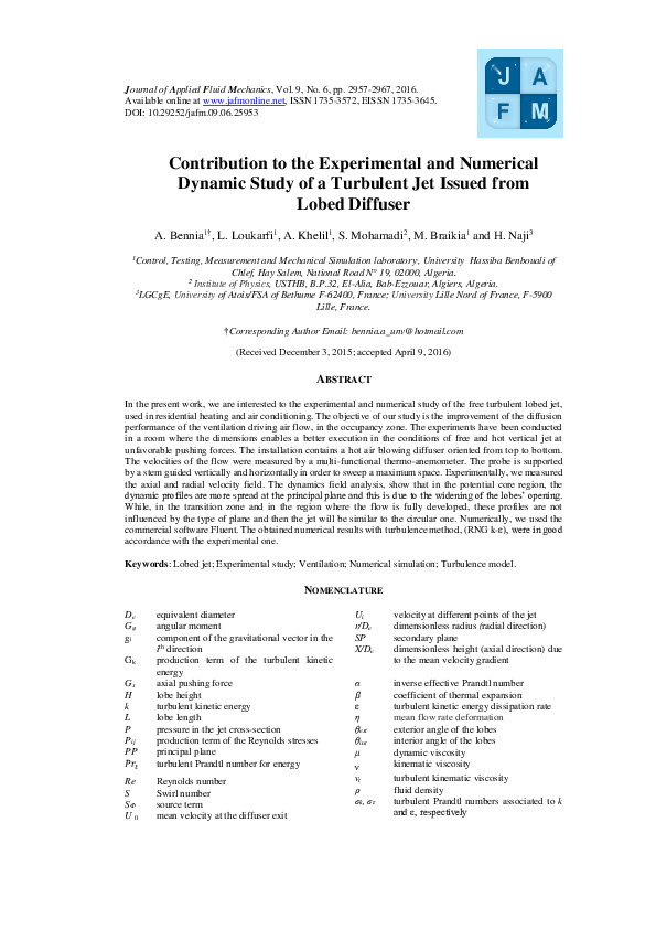 (PDF) Contribution to the Experimental and Numerical Dynamic Study of a ...
