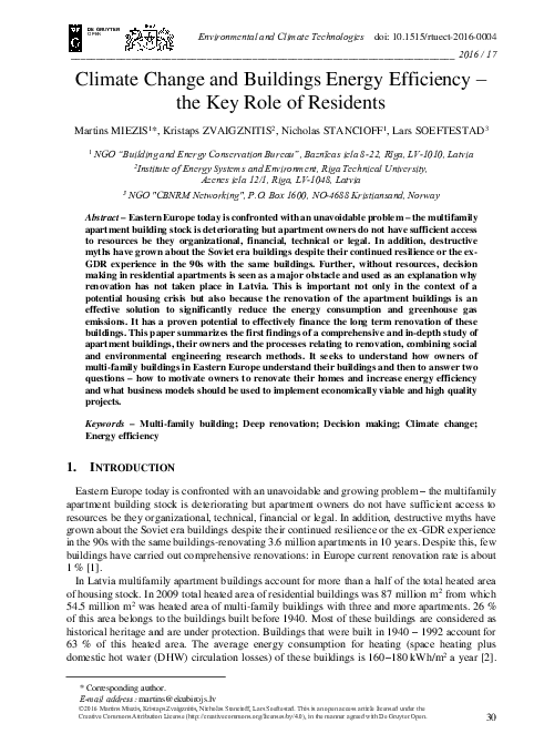 (PDF) Climate Change and Buildings Energy Efficiency – the Key Role of ...