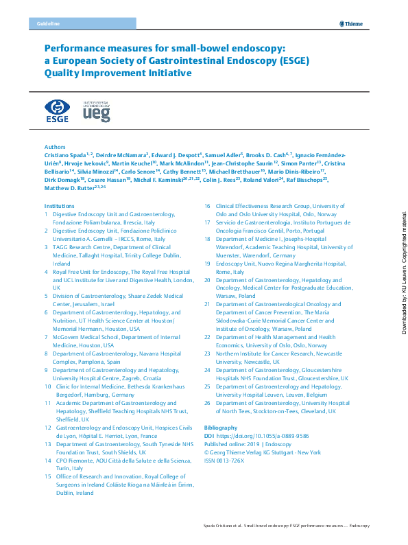 (PDF) Performance measures for small‐bowel endoscopy: A European ...