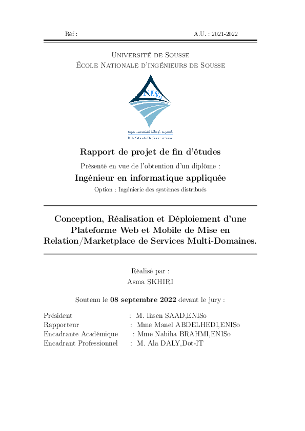 (PDF) Rapport de PFE Asma Skhiri