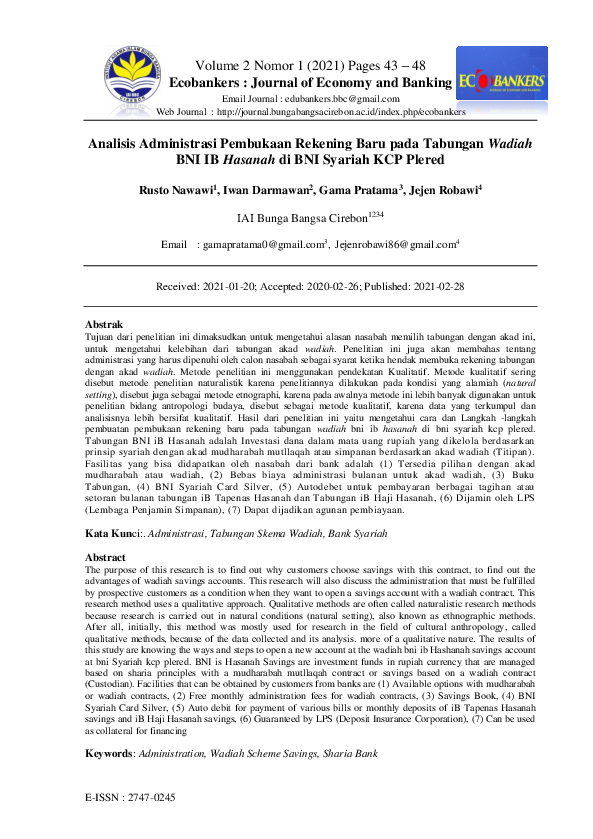 (PDF) Analisis Administrasi Pembukaan Rekening Baru pada Tabungan ...