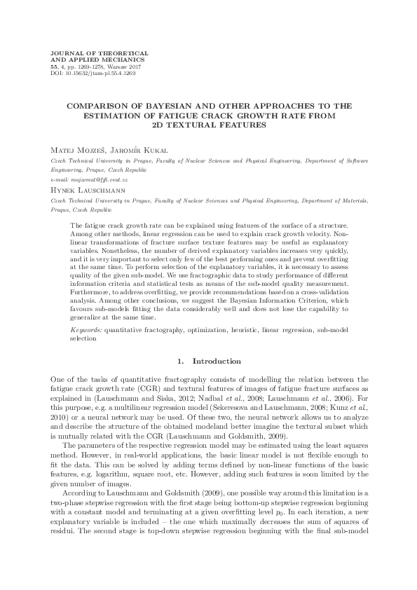 (PDF) Comparison of Bayesian and other approaches to the estimation of ...