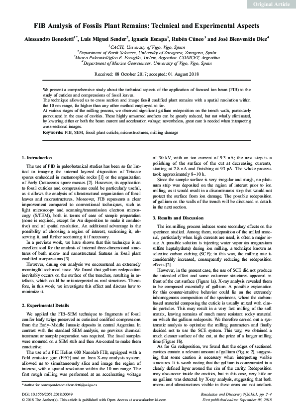 (PDF) FIB analysis of fossils plant remains: Technical and experimental ...