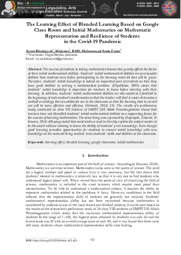 (PDF) The Learning Effect of Blended Learning Based on Google Class ...