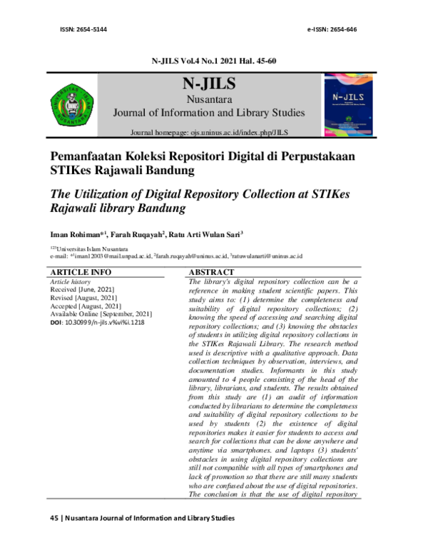 (PDF) Pemanfaatan Koleksi Repositori Digital DI Perpustakaan Stikes ...