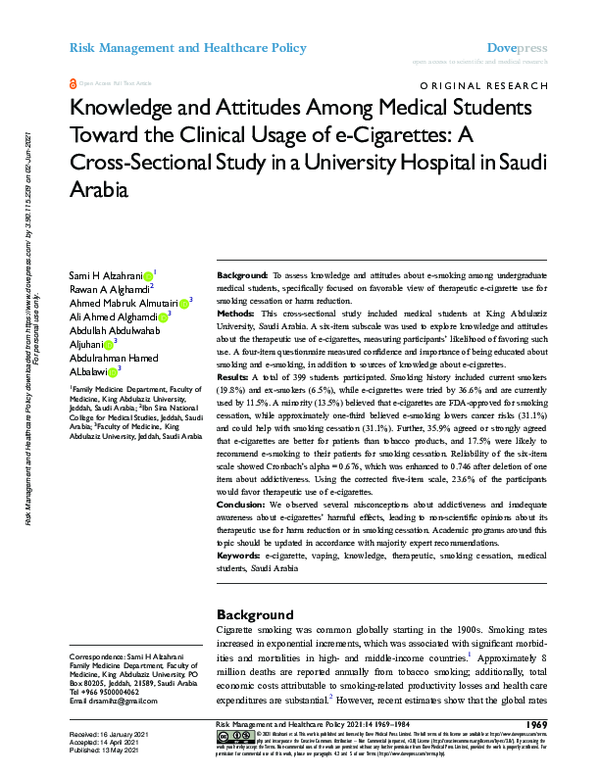 (PDF) Knowledge and Attitudes Among Medical Students Toward the ...