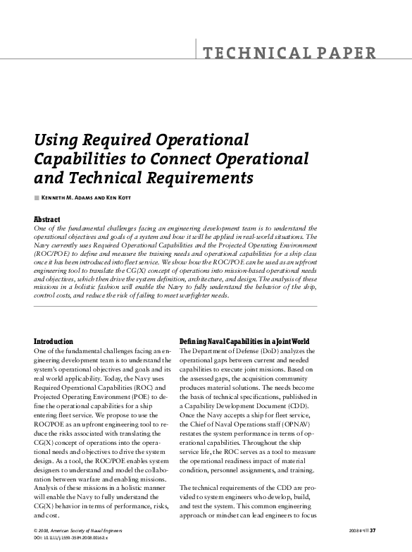 (PDF) Using Required Operational Capabilities to Connect Operational ...