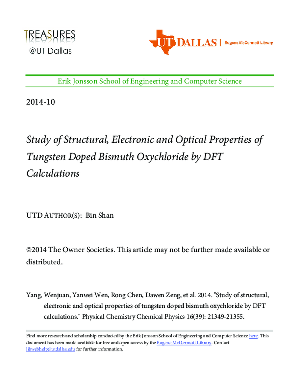 (PDF) Study of structural, electronic and optical properties of ...