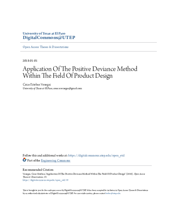 (PDF) Application of the Positive Deviance Method Within the Field of ...