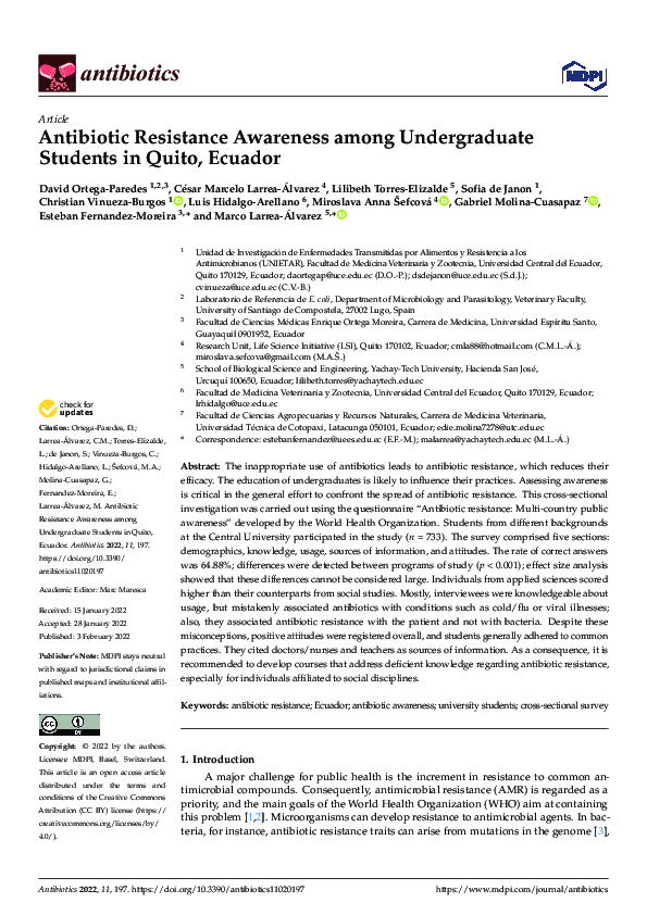(PDF) Antibiotic Resistance Awareness among Undergraduate Students in ...
