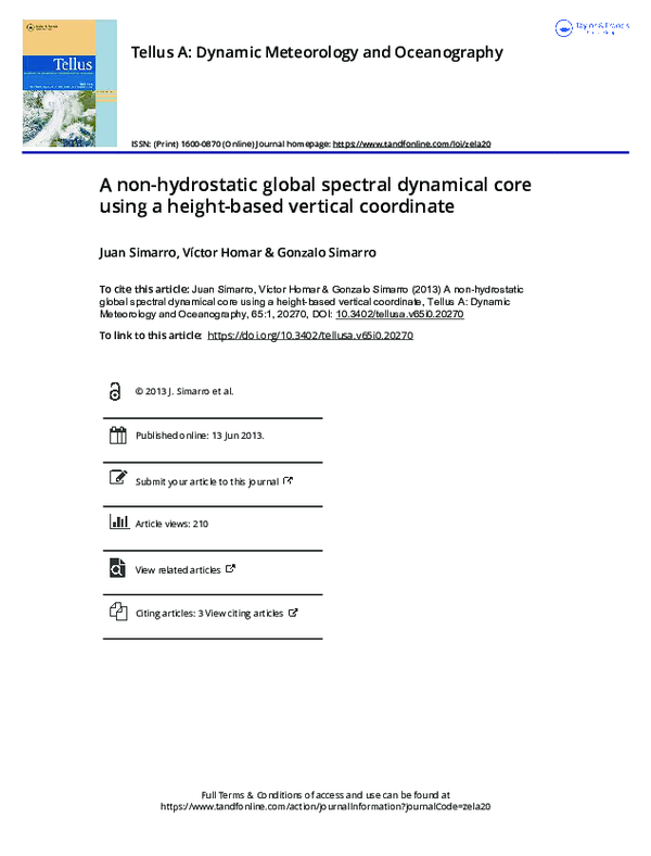 (PDF) A non-hydrostatic global spectral dynamical core using a height ...