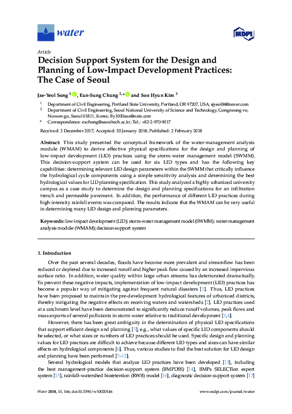 (PDF) Decision Support System for the Design and Planning of Low-Impact ...