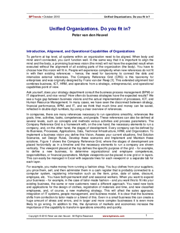 (PDF) Unified Organizations. Do you fit in