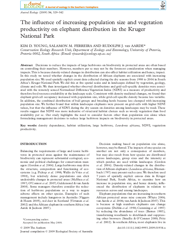 (PDF) The influence of increasing population size and vegetation ...