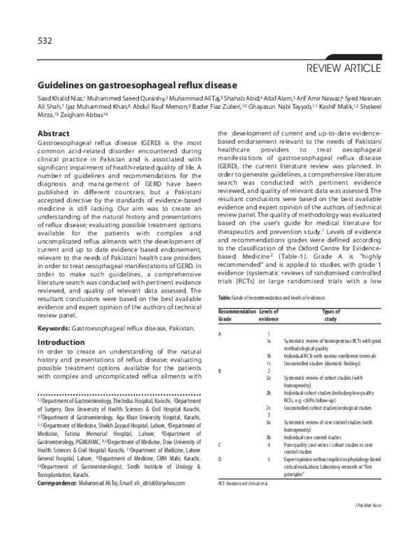 (PDF) Guidelines on gastroesophageal reflux disease