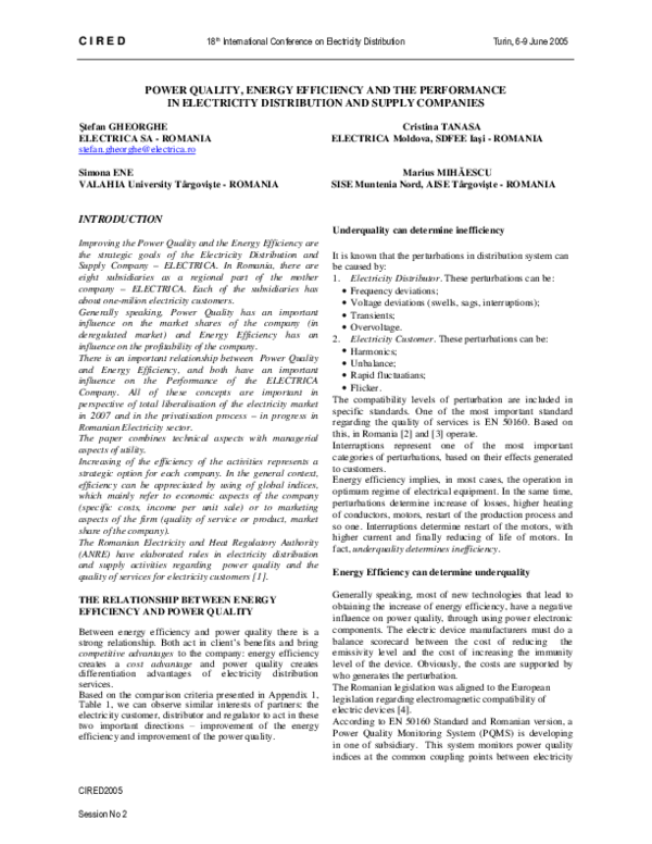 (PDF) Power quality, energy efficiency and the performance in ...