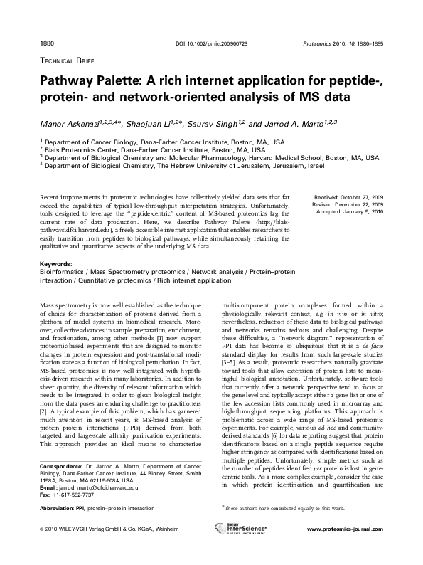 (PDF) Pathway Palette: A rich internet application for peptide ...
