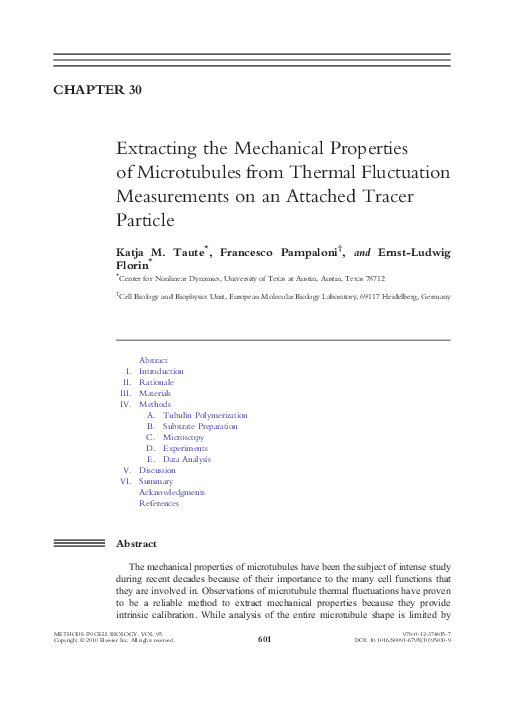 (PDF) Extracting the Mechanical Properties of Microtubules from Thermal ...