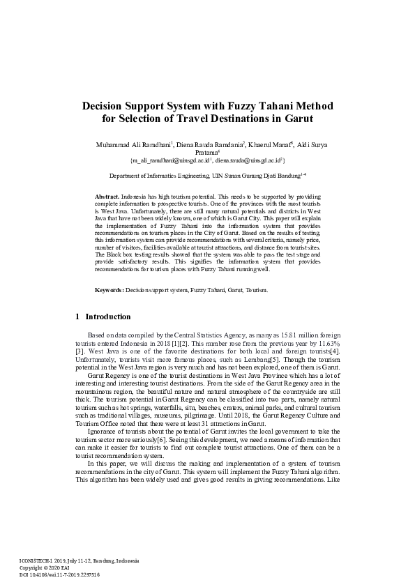 (PDF) Decision Support System with Fuzzy Tahani Method for Selection of ...
