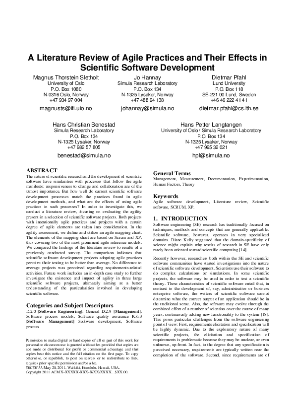 (PDF) A literature review of agile practices and their effects in ...