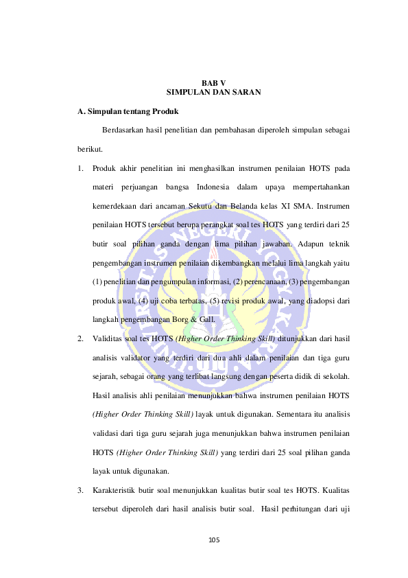 (PDF) Pengembangan Instrumen Penilaian Higher Order Thinking Skill ...