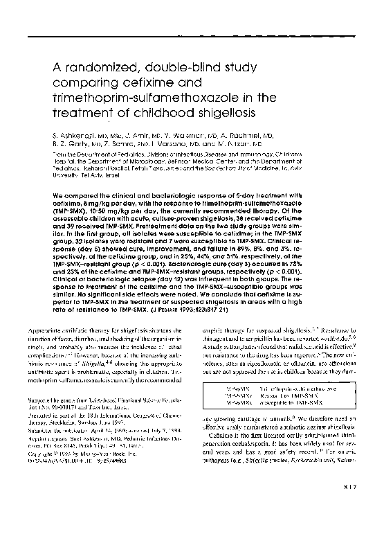 (PDF) A randomized, double-blind study comparing cefixime and ...