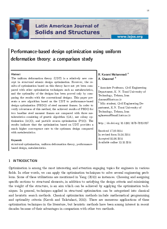 (PDF) Performance-based design optimization using uniform deformation ...