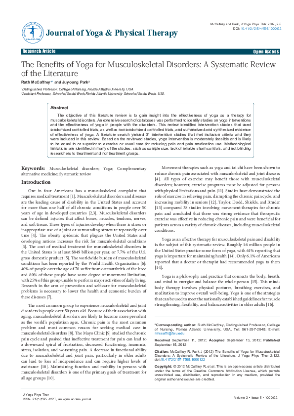 (PDF) The Benefits of Yoga for Musculoskeletal Disorders: A Systematic ...