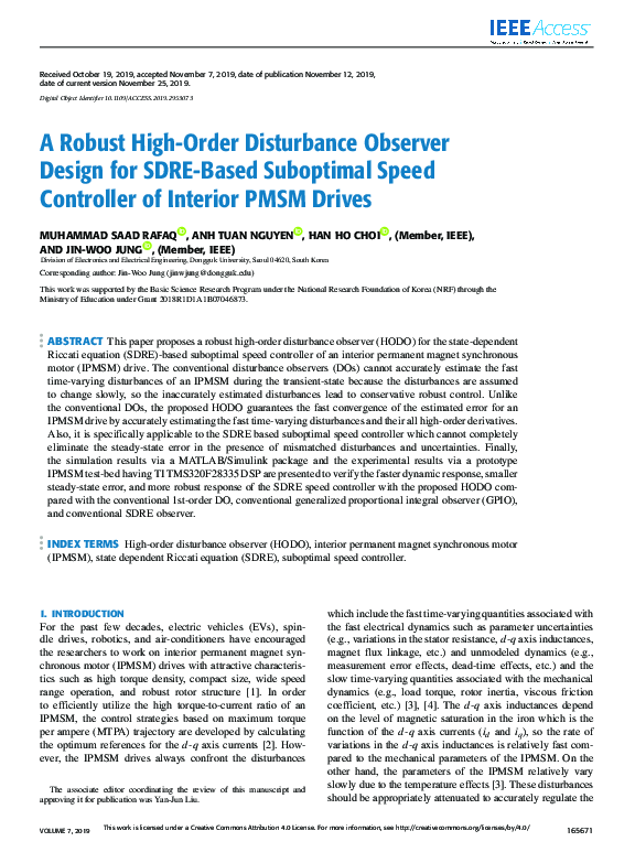 (PDF) A Robust High-Order Disturbance Observer Design for SDRE-Based ...