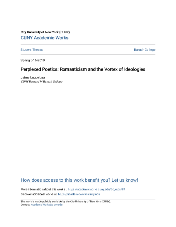 (PDF) Perplexed Poetics: Romanticism and the Vortex of Ideologies