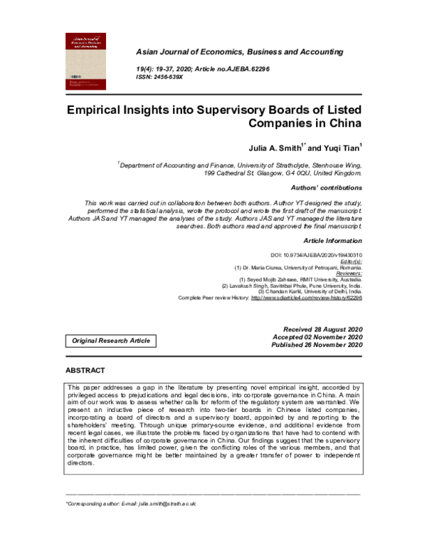 (PDF) Empirical Insights into Supervisory Boards of Listed Companies in ...