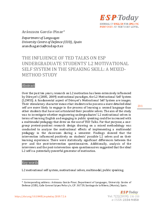 (PDF) The L2 motivational self system from a Chinese perspective: A ...