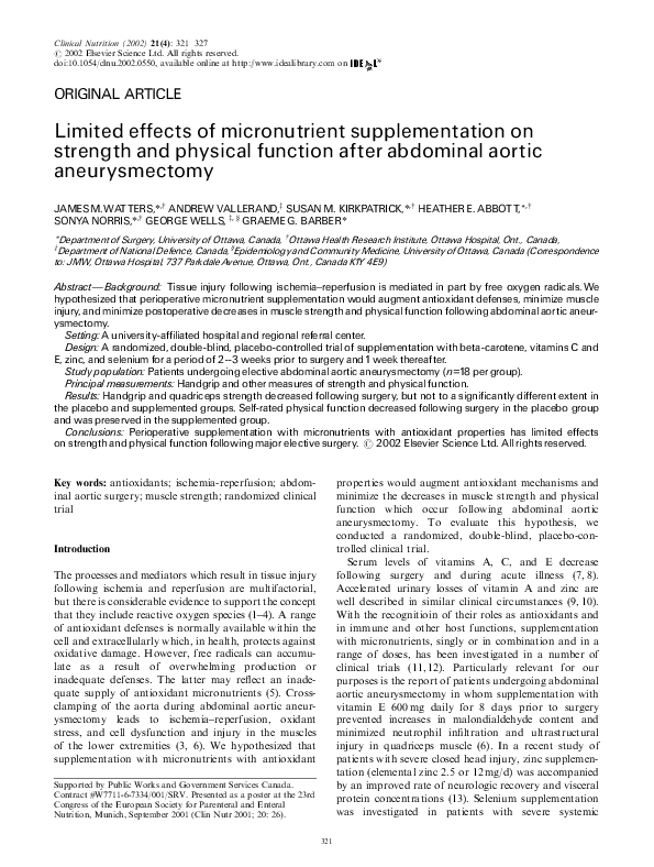 (PDF) Limited effects of micronutrient supplementation on strength and ...