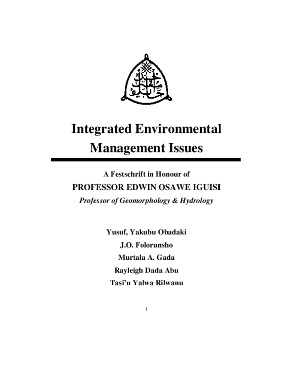 (PDF) Integrated Environmental Management Issues