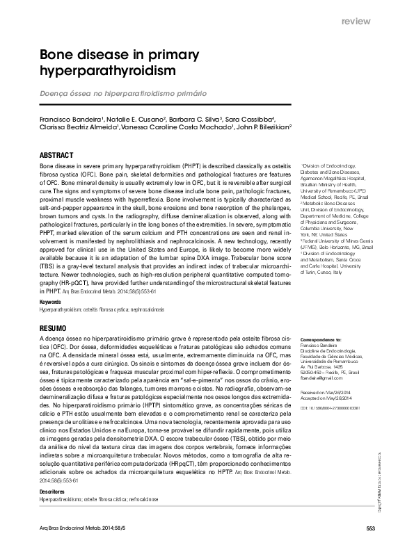 (PDF) Bone disease in primary hyperparathyroidism