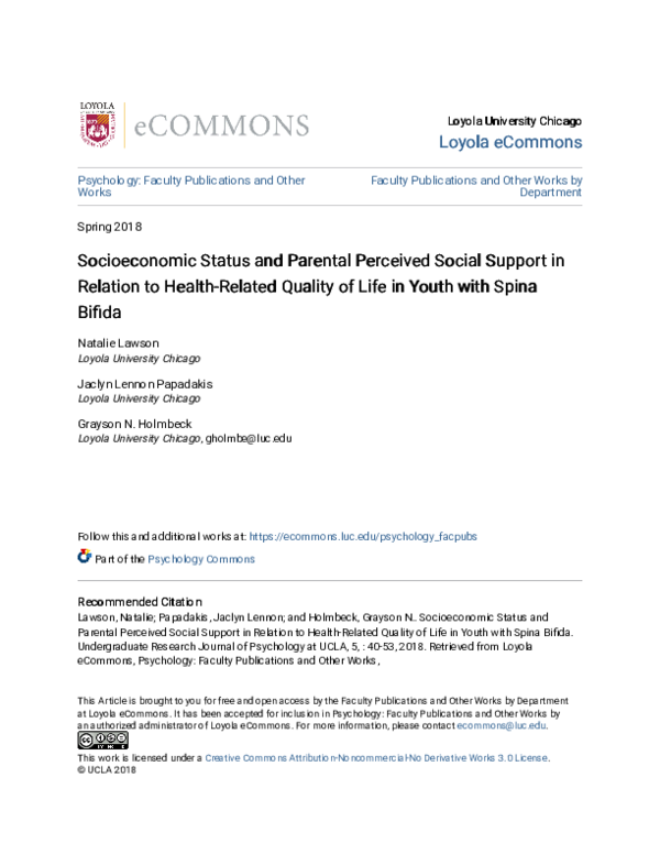 (PDF) Socioeconomic Status and Parental Perceived Social Support in ...
