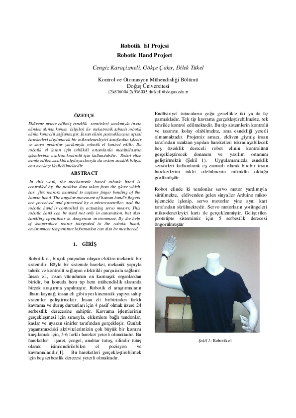 (PDF) Robotic hand project