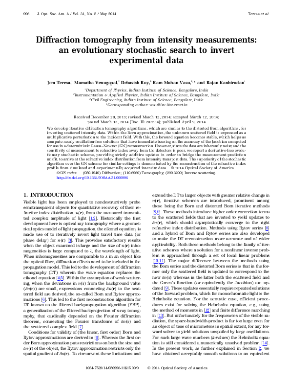 (PDF) Diffraction tomography from intensity measurements: an ...