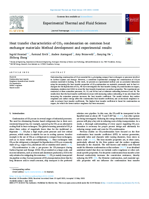 (PDF) Heat transfer characteristics of CO2 condensation on common heat ...