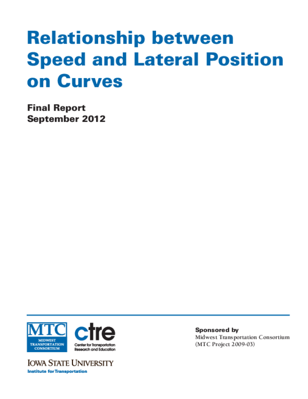 (PDF) Relationship Between Speed and Lateral Position On Curves ...