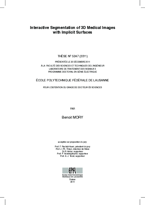 (PDF) Interactive Segmentation of 3D Medical Images with Implicit Surfaces