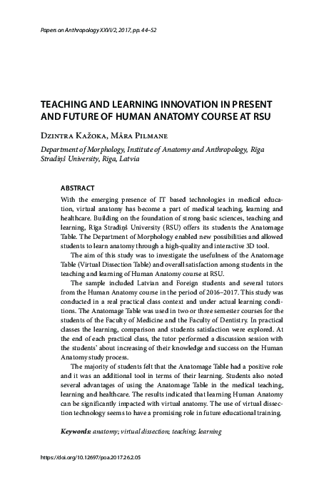 (PDF) Teaching and learning innovation in present and future of human ...