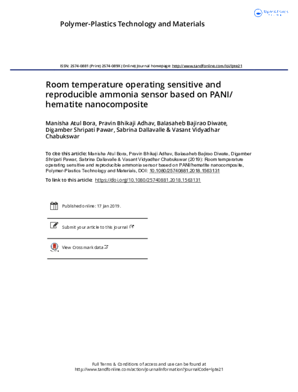 (PDF) Room temperature operating sensitive and reproducible ammonia ...