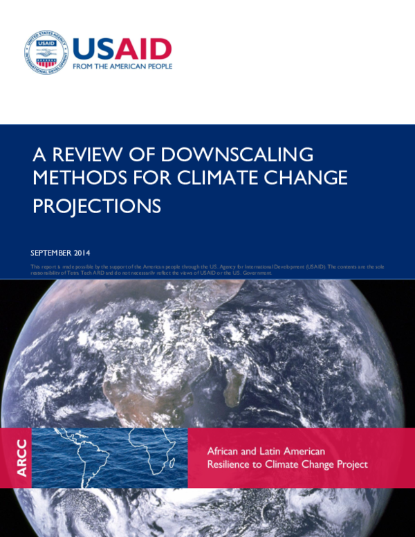 (PDF) A Review of Downscaling Methods for Climate Change Projections