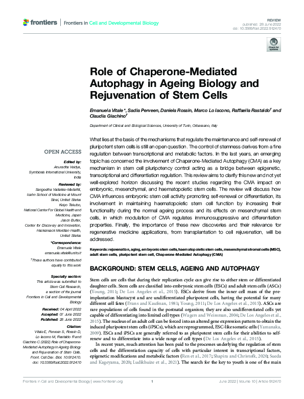 (PDF) Role of Chaperone-Mediated Autophagy in Ageing Biology and ...