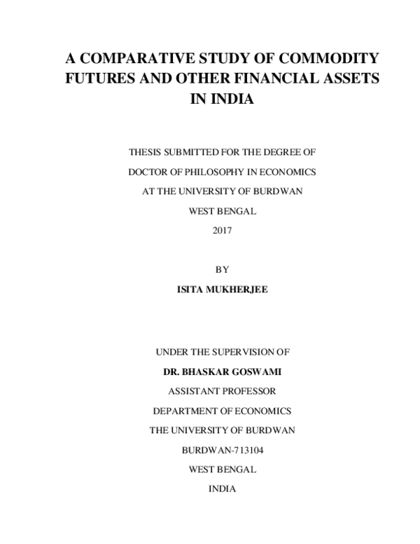 (PDF) A comparative study of commodity futures and other financial ...