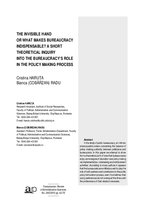 (PDF) The Invisible Hand or What Makes the Bureaucracy Indispensable? A ...