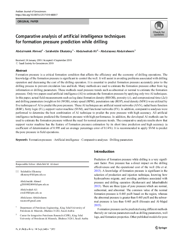 (PDF) Comparative analysis of artificial intelligence techniques for ...