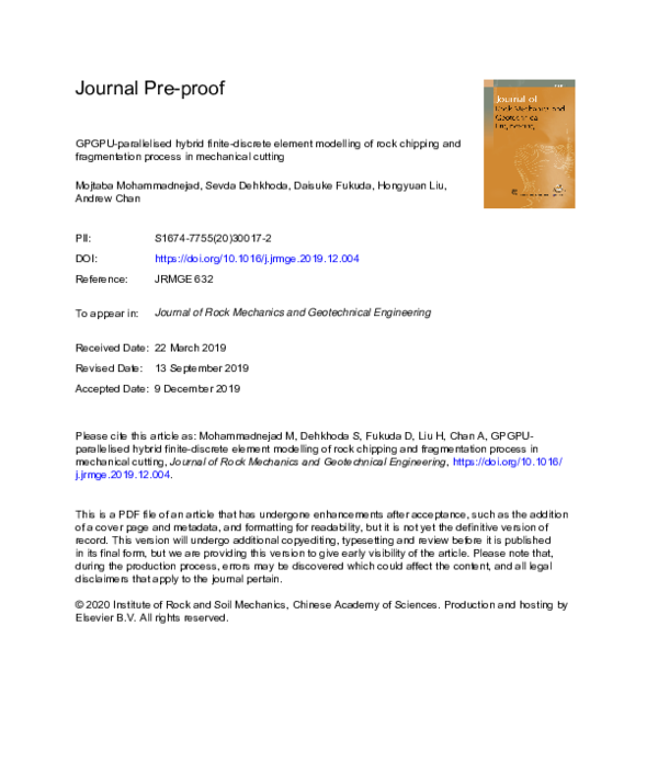  pdf gpgpu parallelised hybrid finite discrete element modelling of