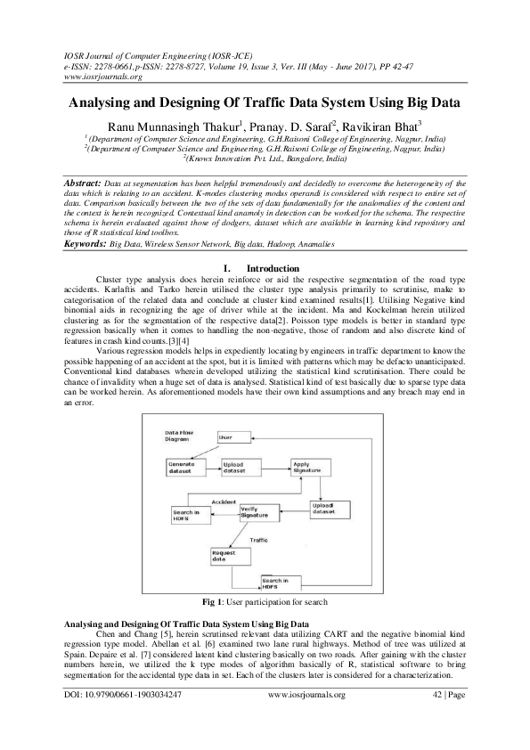 (PDF) Analysing and Designing Of Traffic Data System Using Big Data